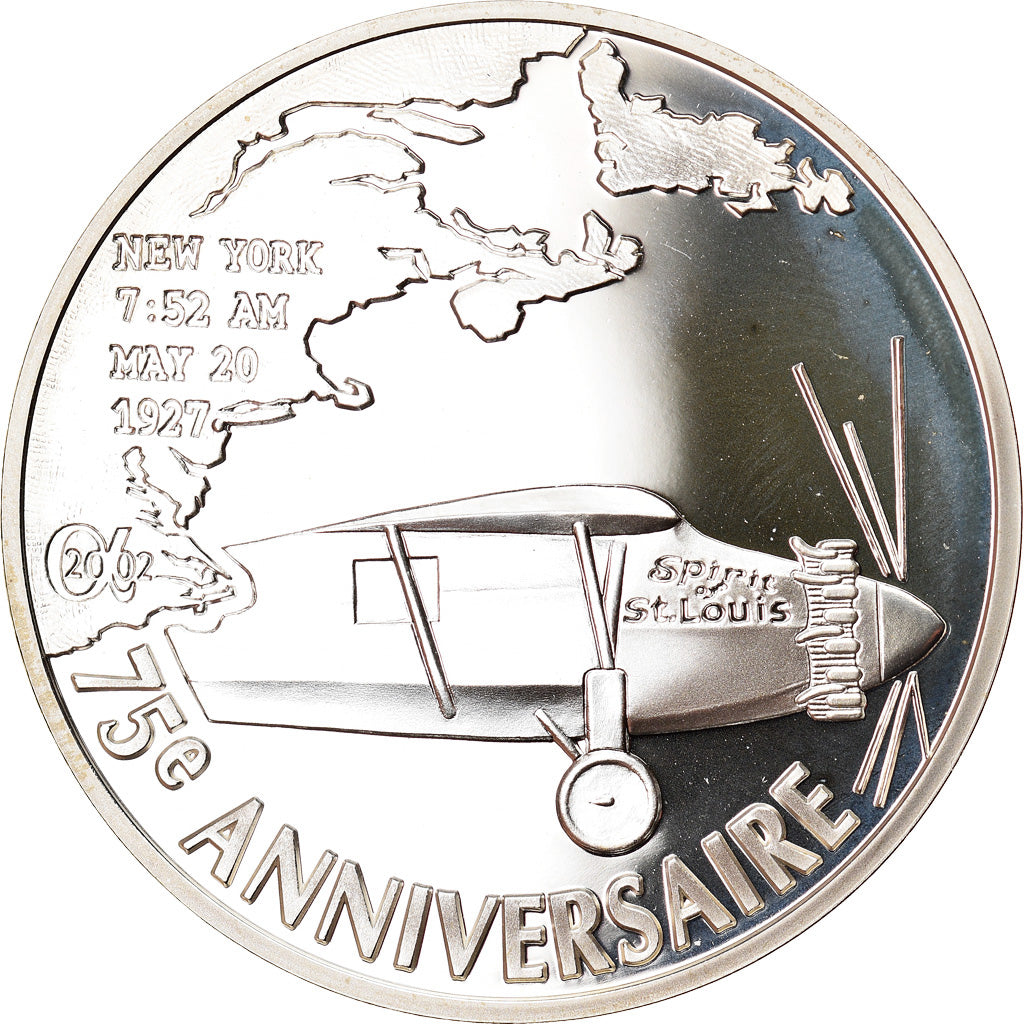 France, 1-1/2 Euro, Spirit of St. Louis, 2002, Paris, Proof, FDC, Argent