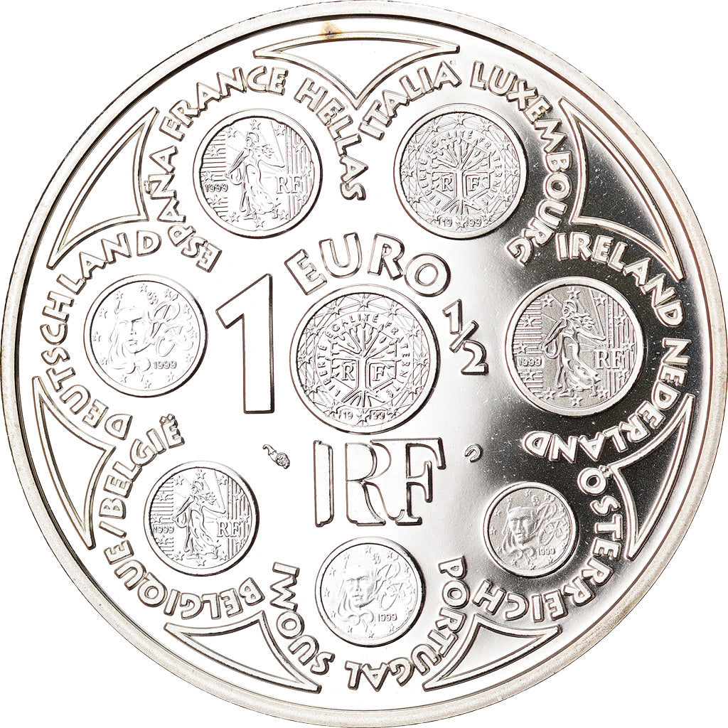 France, 1-1/2 Euro, Europa, 2002, Paris, Proof, MS(65-70), Silver, KM:1301