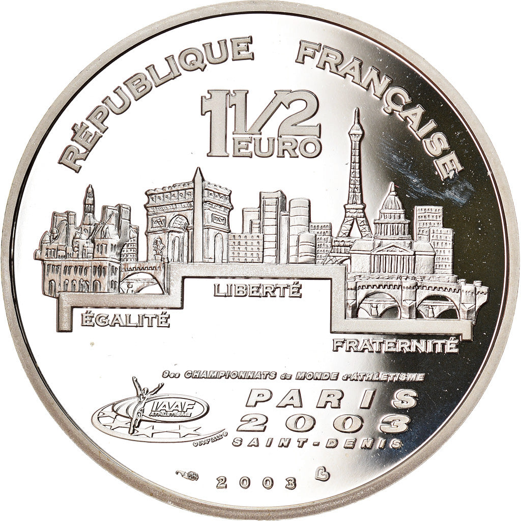 Francia, 1-1/2 Euro, High-Jump, 2003, Paris, Proof, FDC, Argento, KM:1997