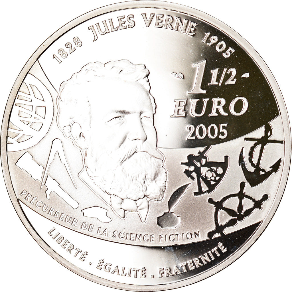 Frankrijk, 1-1/2 Euro, From the Earth to the Moon, 2005, Paris, Proof, FDC
