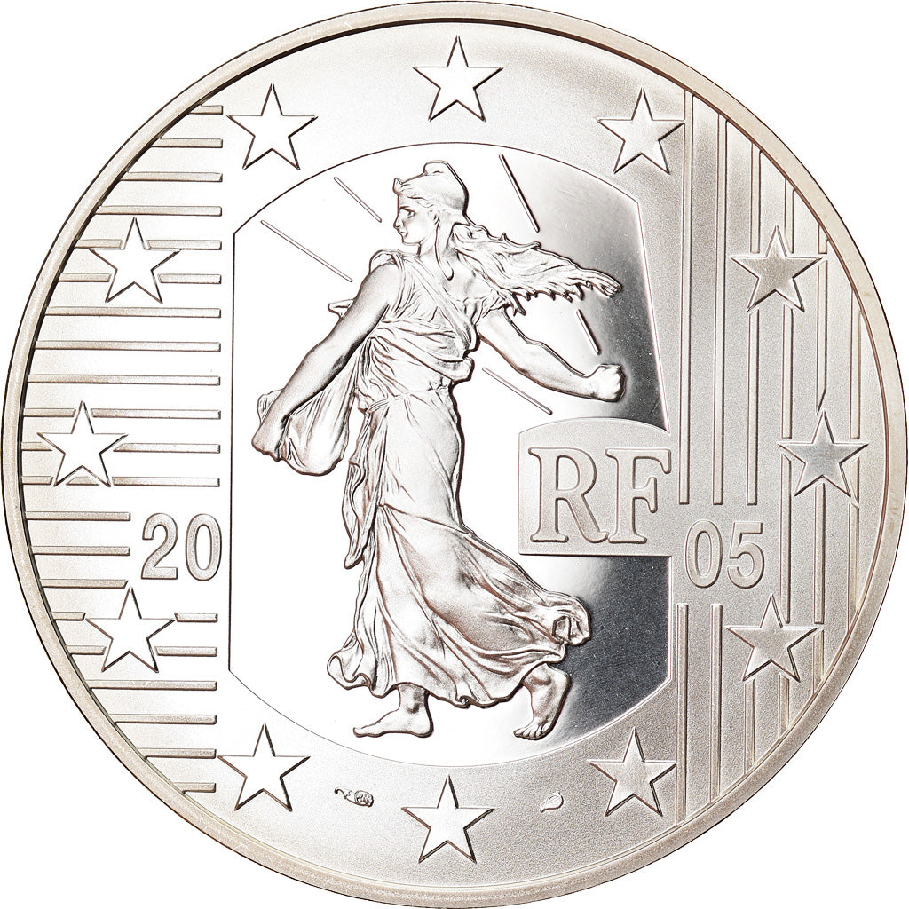 Francia, 1-1/2 Euro, Law of December 9, 2005, Paris, Proof, FDC, Argento