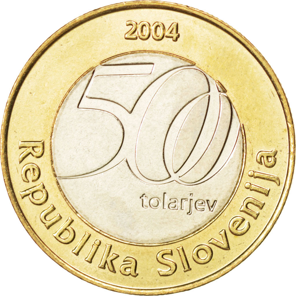Coin, Slovenia, 500 Tolarjev, 2004, MS(63), Bi-Metallic, KM:57