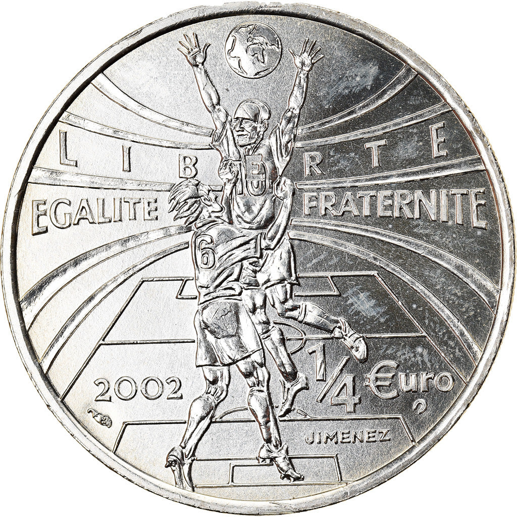 France, 1/4 Euro, World Cup Soccer, 2002, Paris, FDC, Argent, KM:1983