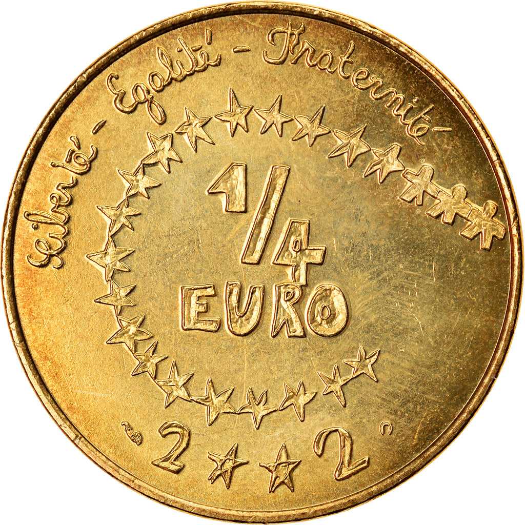 Francja, 1/4 Euro, Children's Euro Design, 2002, Paris, MS(63), Aluminium-Brąz