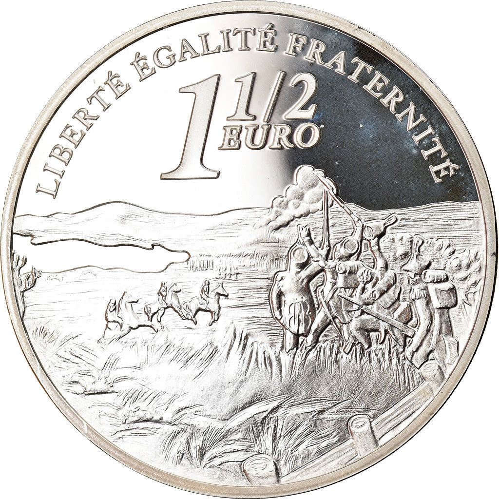 Frankreich, 1-1/2 Euro, Battle of Austerlitz, 2005, Paris, Proof, STGL, Silber