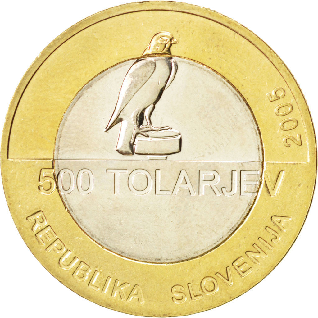 Coin, Slovenia, 500 Tolarjev, 2005, MS(63), Bi-Metallic, KM:63