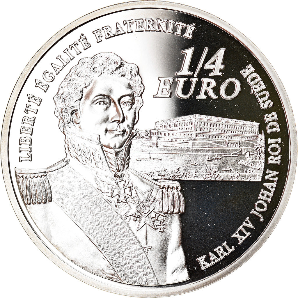 France, 1/4 Euro, Jean-Baptiste Bernadotte, 2006, Paris, Proof, FDC, Argent