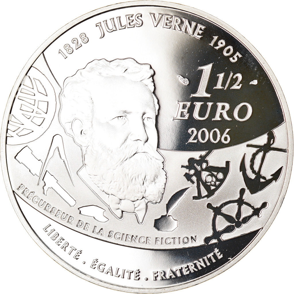 France, 1-1/2 Euro, Five Weeks in a Balloon, 2006, Paris, Proof, MS(65-70)