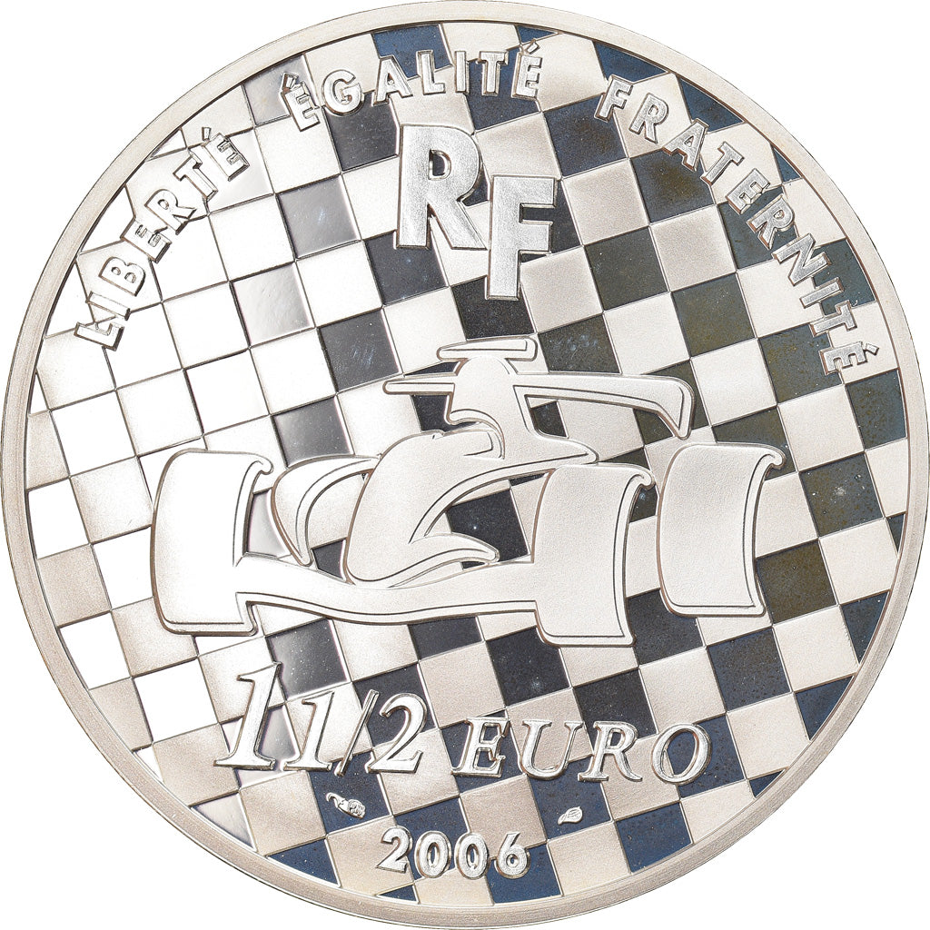 France, 1-1/2 Euro, Renault F1, 2006, Proof, FDC, Argent, KM:1475