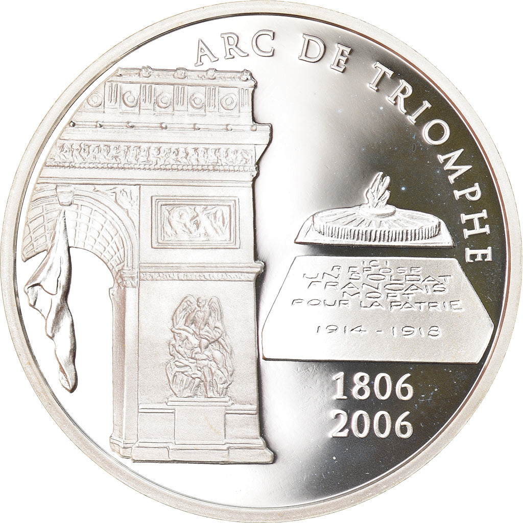 Frankreich, 1-1/2 Euro, Arc de Triomphe, 2006, Paris, Proof, STGL, Silber