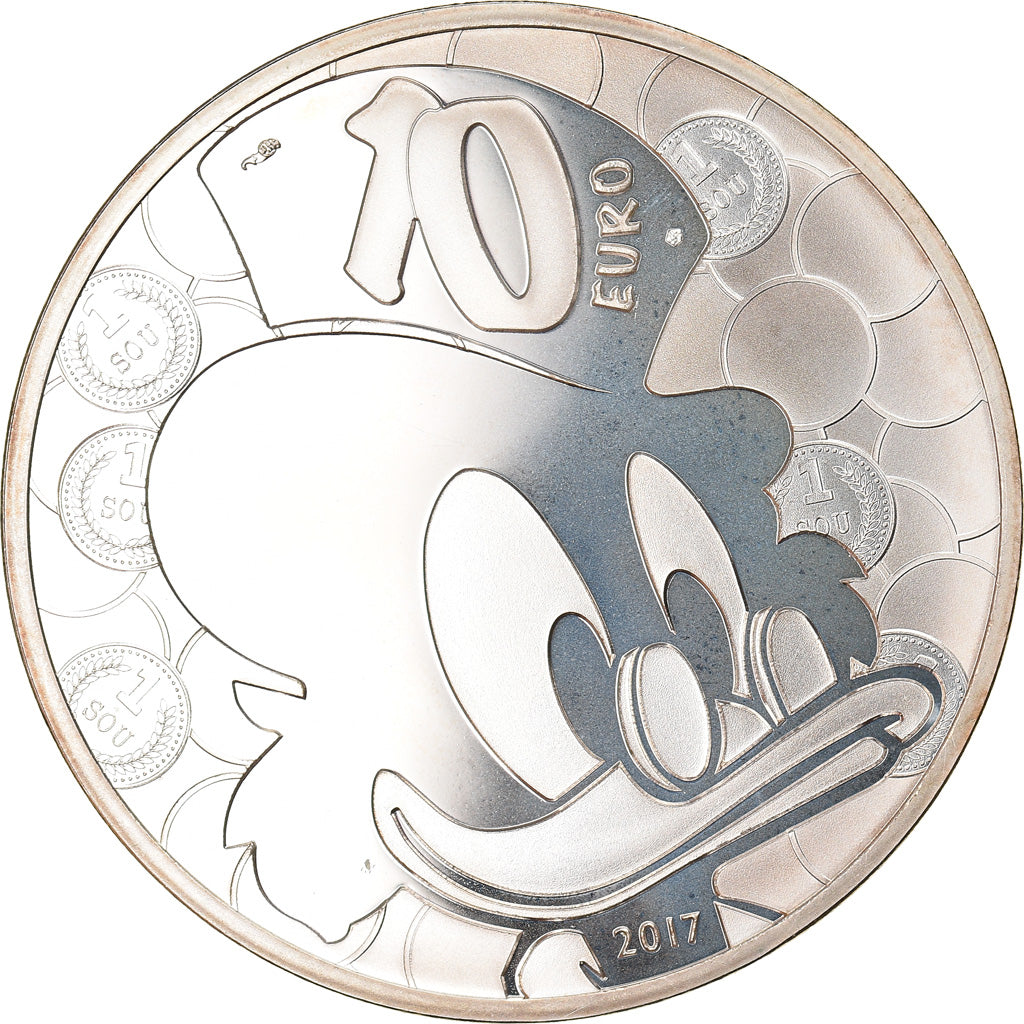 France, 10 Euro, La bande à Picsou, 2017, Proof, FDC, Argent