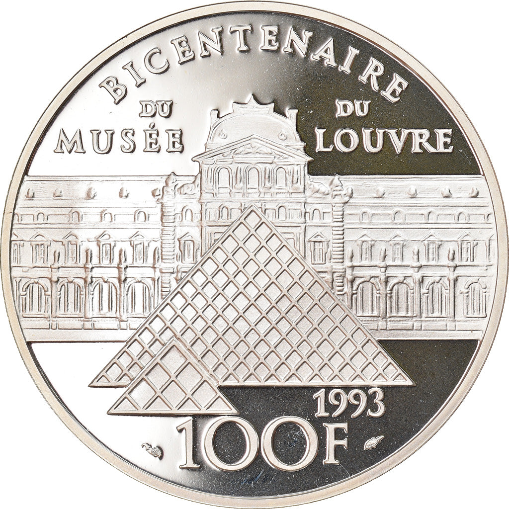 Moneta, Francia, Mona Lisa, 100 Francs, 1993, Proof, FDC, Argento, KM:1017