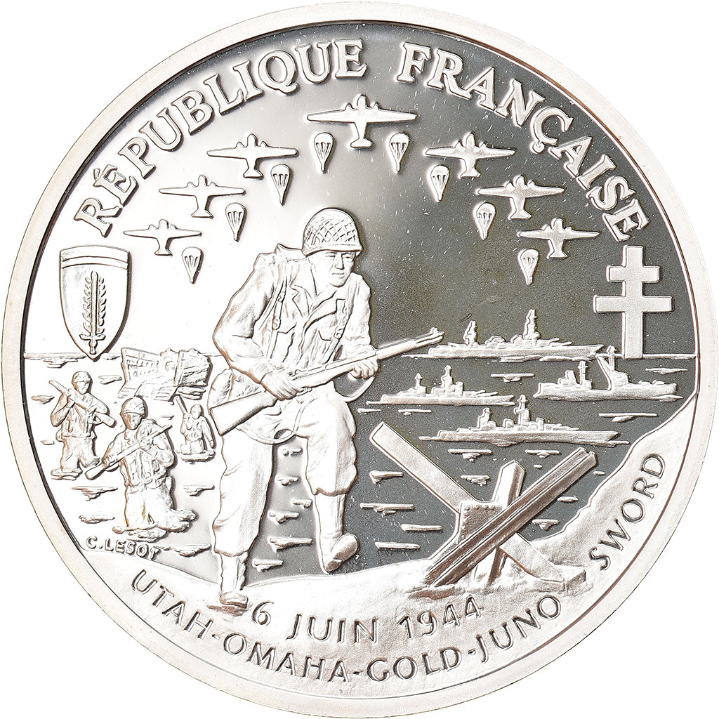 Moneta, Francia, Normandy Invasion, Franc, 1993, Proof, FDC, Argento, KM:1014