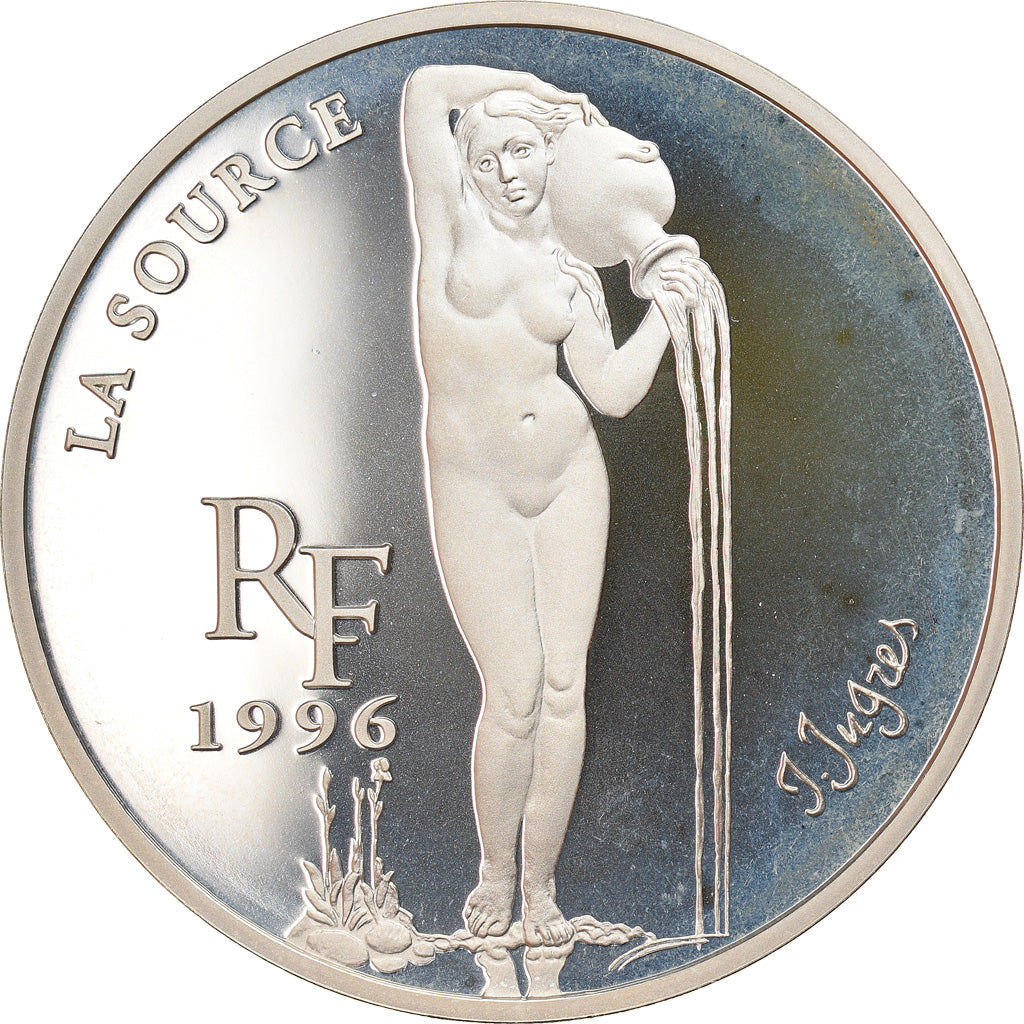 Moeda, França, La Source by Ingres, 10 Francs-1.5 Euro, 1996, Proof, MS(65-70)