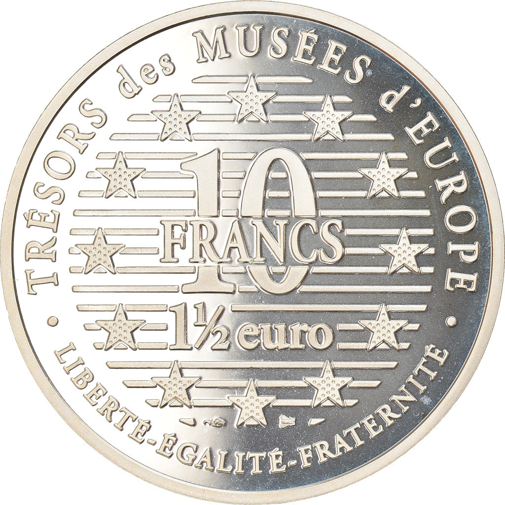 Moeda, França, La Source by Ingres, 10 Francs-1.5 Euro, 1996, Proof, MS(65-70)
