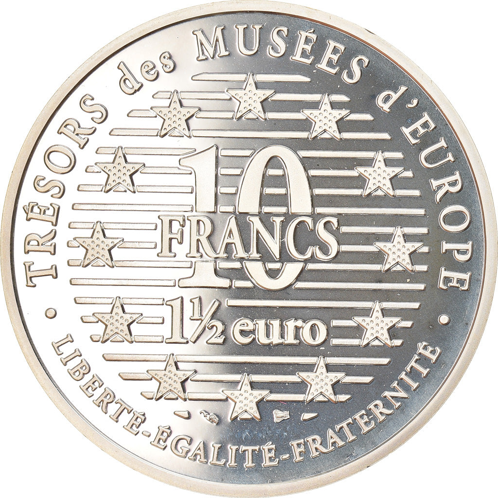 Monnaie, France, Shang Dynasty Elephant, 10 Francs-1.5 Euro, 1996, Proof, FDC