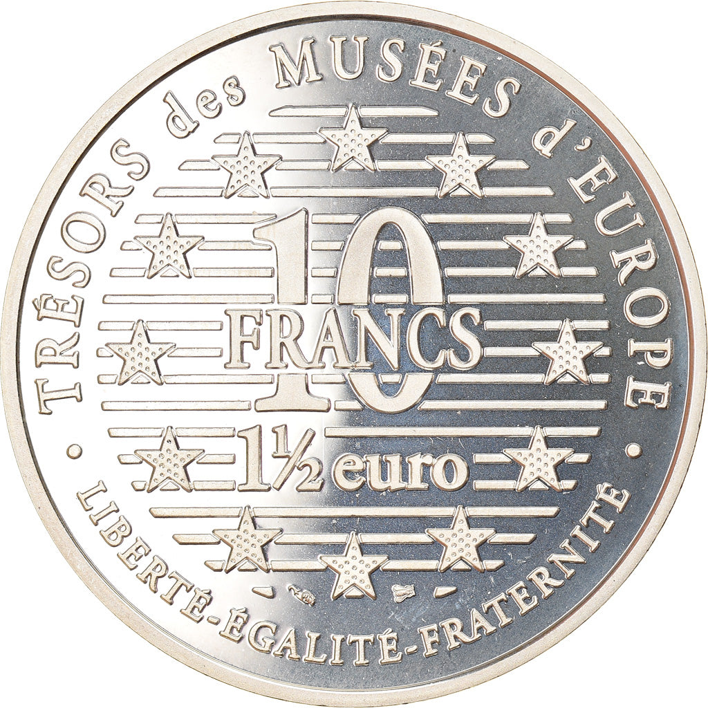 Coin, France, David by Michelangelo, 10 Francs-1.5 Euro, 1996, Proof, MS(65-70)