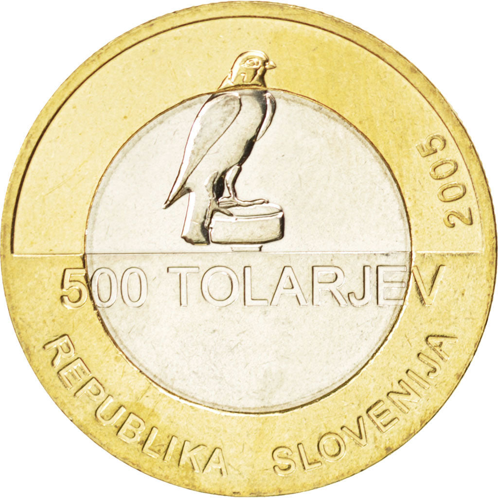 Coin, Slovenia, 500 Tolarjev, 2005, MS(63), Bi-Metallic, KM:63