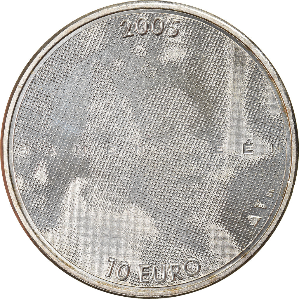 Holandia, 10 Euro, Silver Jubilee of Reign, 2005, Utrecht, MS(65-70), Srebro