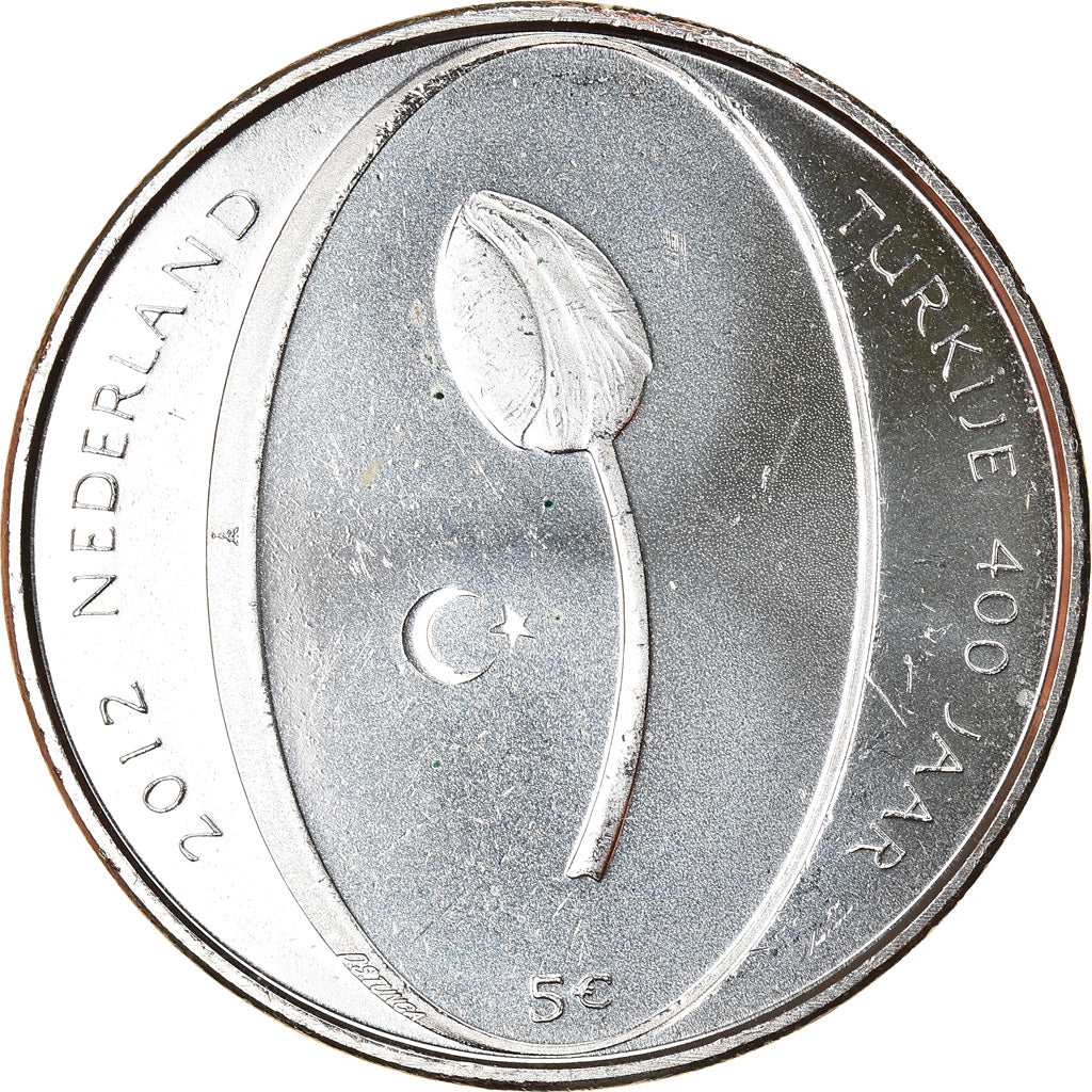 Netherlands, 5 Euro, Tulip, 2012, MS(63), Silver Plated Copper