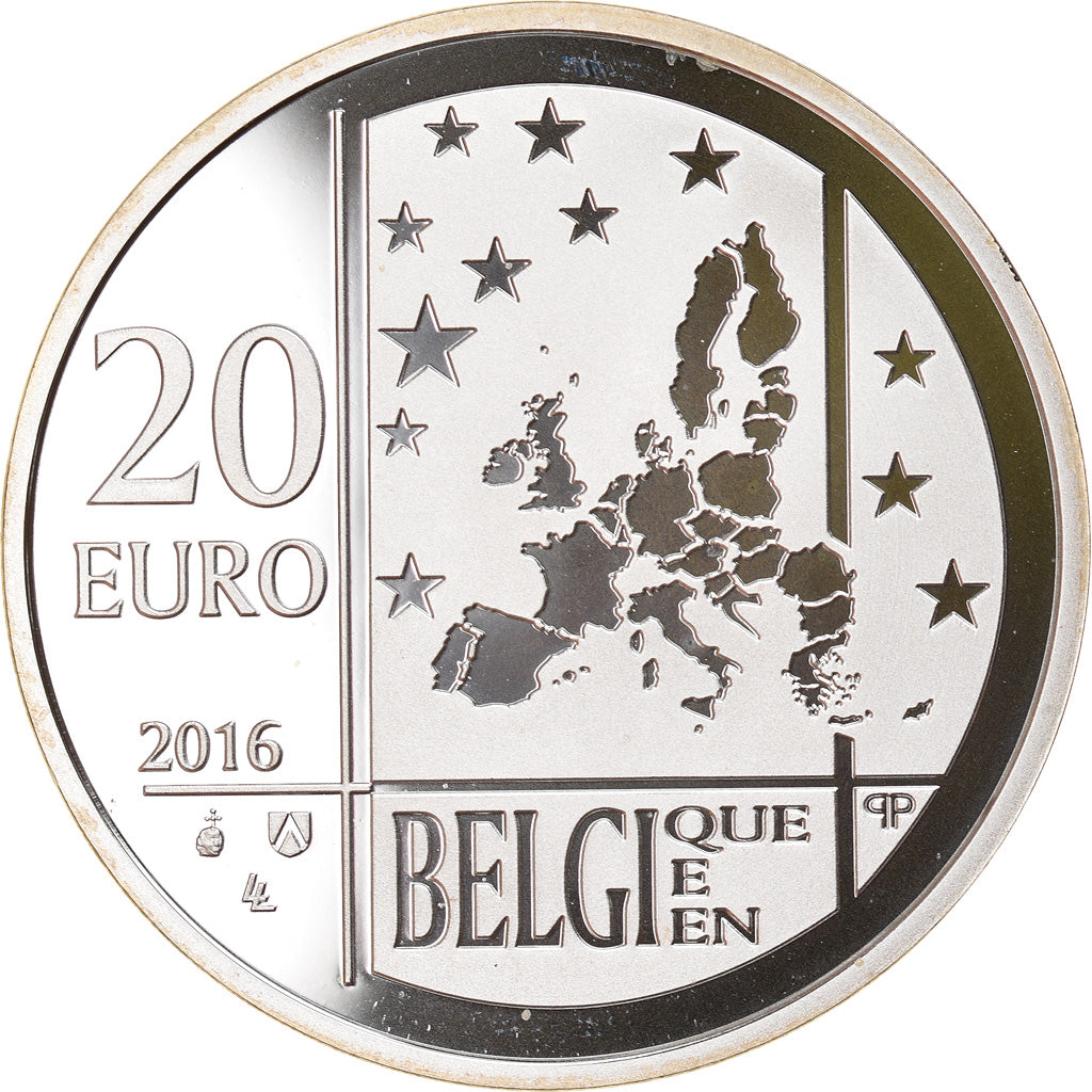 Belgien, 20 Euro, Commission for Relief in Belgium, 2016, Proof, STGL, Silber