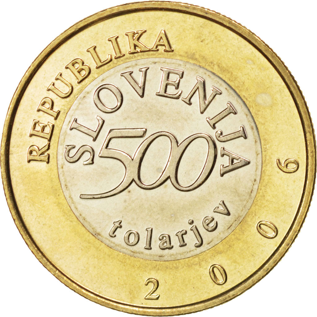 Coin, Slovenia, 500 Tolarjev, 2006, MS(63), Bi-Metallic, KM:65