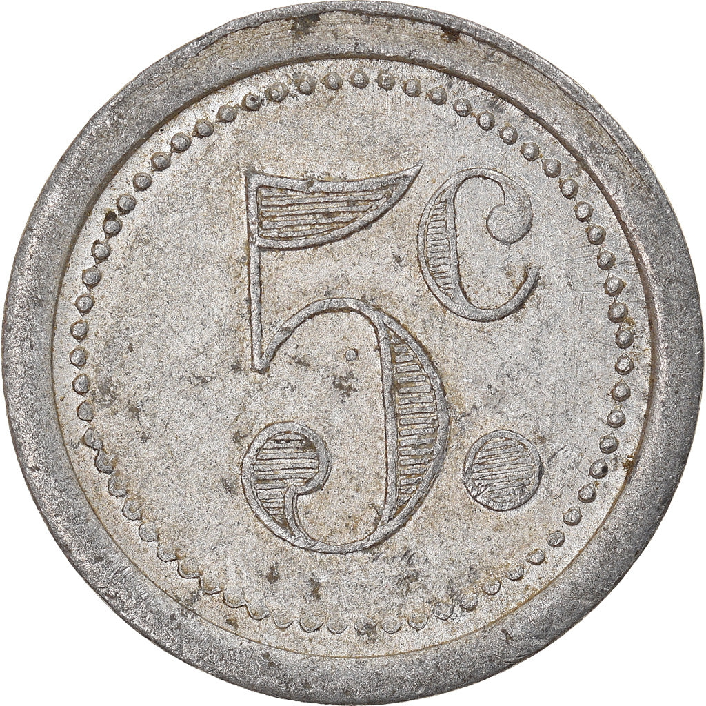 Moneda, Francia, Union Commerciale, Guise, 5 Centimes, 1921, MBC, Aluminio