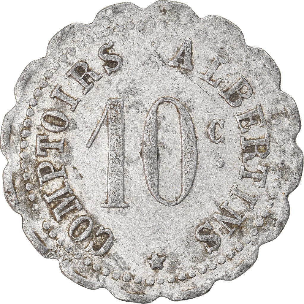 Monnaie, France, Comptoirs Albertins, Albert, 10 Centimes, TB+, Aluminium