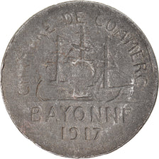 Moneta, Francja, Chambre de Commerce, Bayonne, 5 Centimes, 1917, EF(40-45)