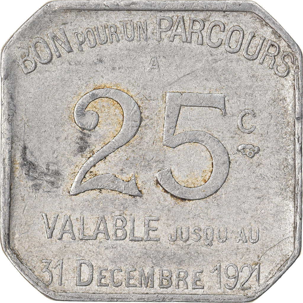 Moeda, França, Transport en Commun Région Parisienne, Paris, 25 Centimes