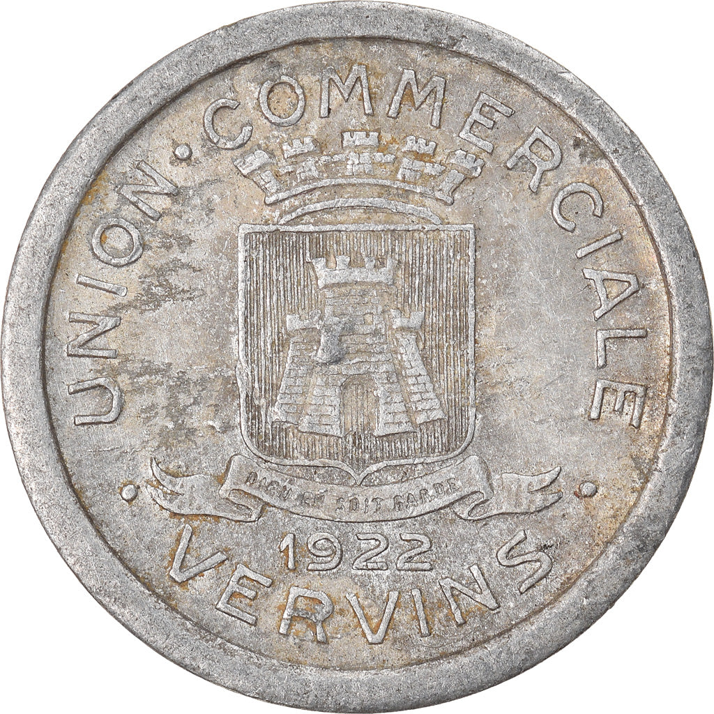 Monnaie, France, Union Commerciale, Vervins, 10 Centimes, 1922, TTB, Aluminium