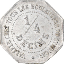 Coin, France, Chambre Syndicale des Patrons Boulangers, Nantes, 1/4 Decime