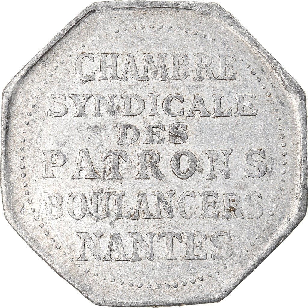 Coin, France, Chambre Syndicale des Patrons Boulangers, Nantes, 1/4 Decime