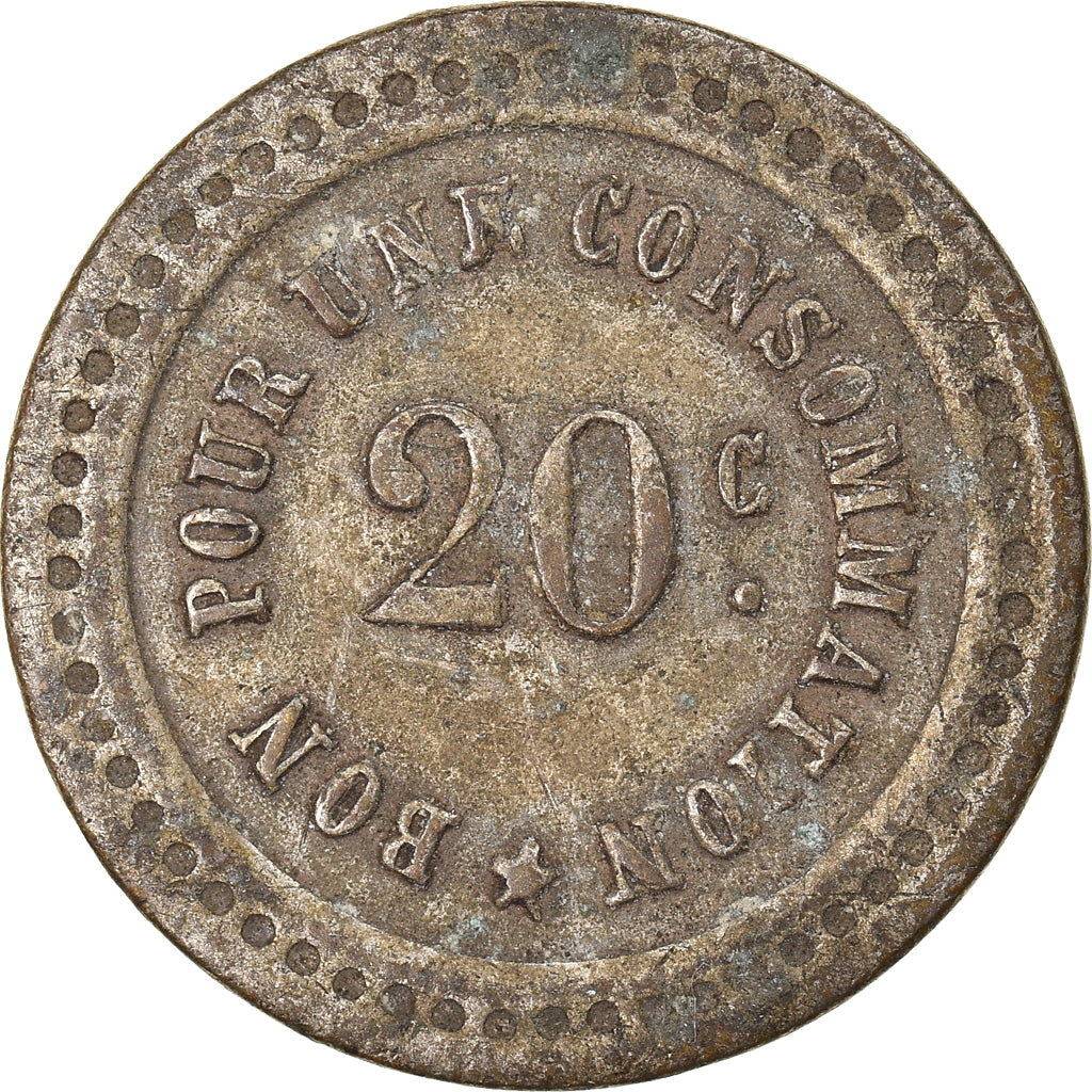 Frankreich, 20 Centimes, Slot Machine Token, Napoleon I, Bon pour une