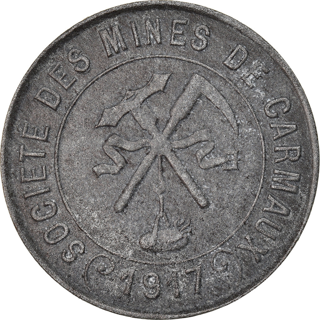 Monnaie, France, Société des Mines, Carmaux, 5 Centimes, 1917, TTB, Zinc