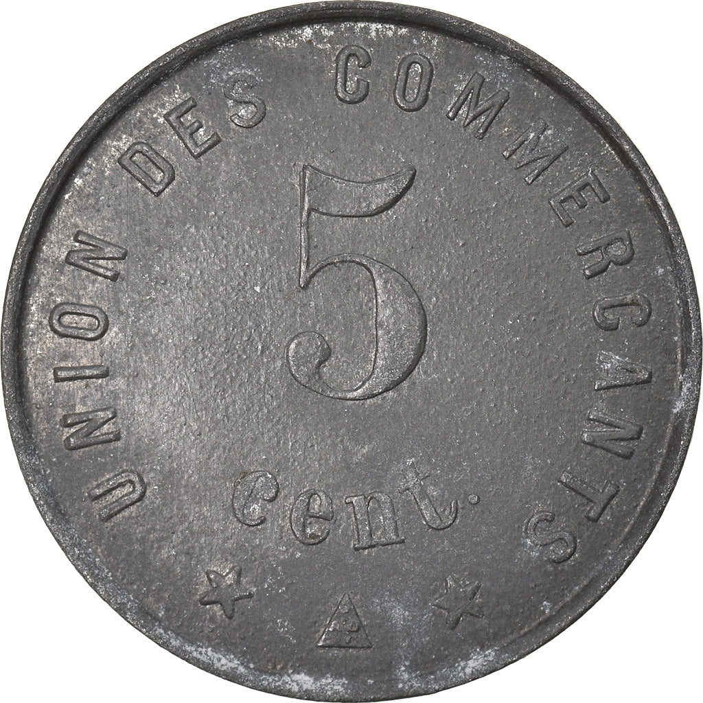 Monnaie, France, Union des Commerçants, Jonzac, 5 Centimes, 1917, TTB+, Zinc
