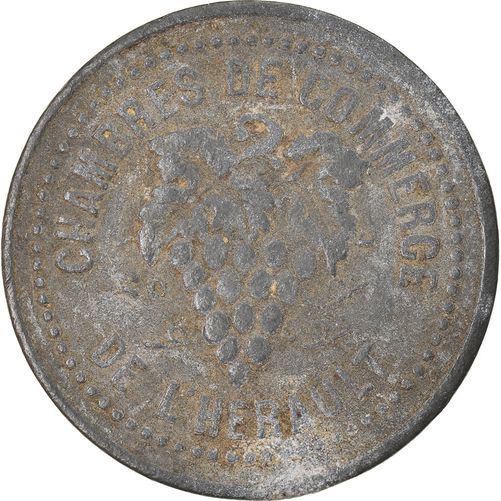 Moneta, Francja, Chambre de Commerce de l'Hérault, 10 Centimes, EF(40-45)