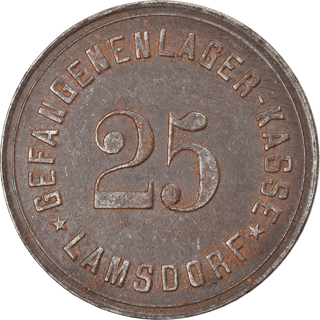 Munten, Duitsland, Gefangenenlager - Kasse, Lamsdorf, 25 Pfennig, ZF, Iron