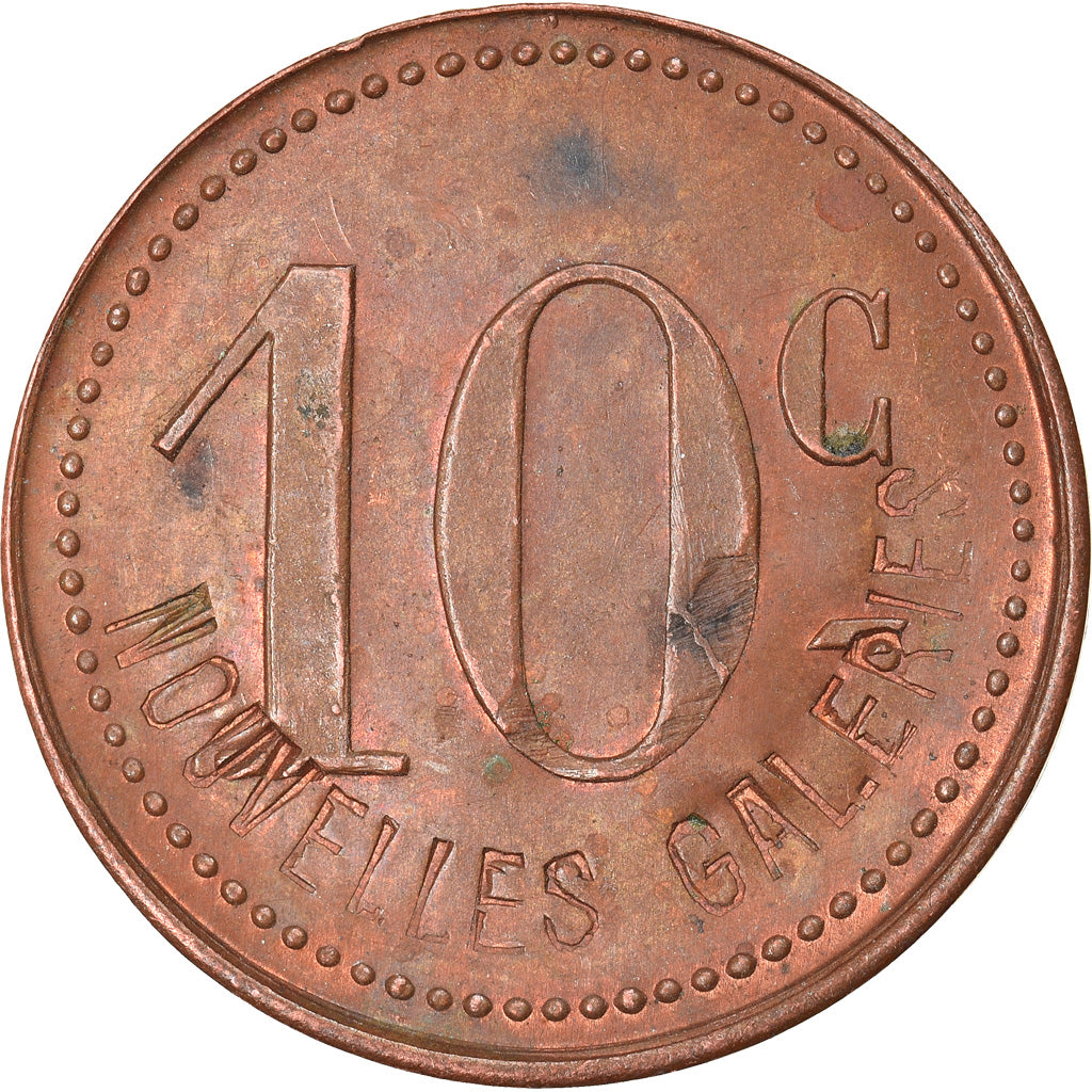 Münze, Frankreich, Nouvelles Galeries, Bordeaux, 10 Centimes, VZ, Kupfer