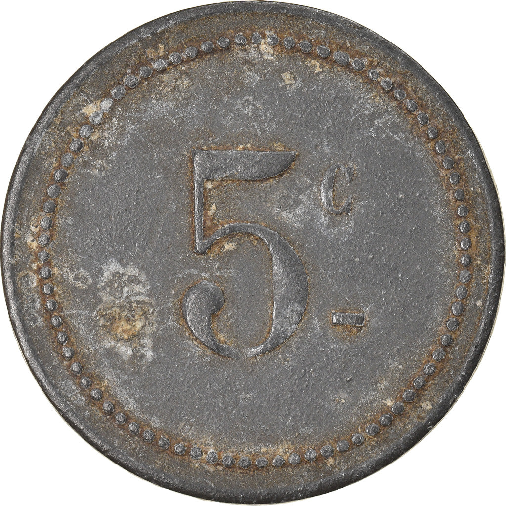 Münze, Frankreich, A l'Aiglon, Narbonne, 5 Centimes, 1917, SS, Zinc, Elie:15.3