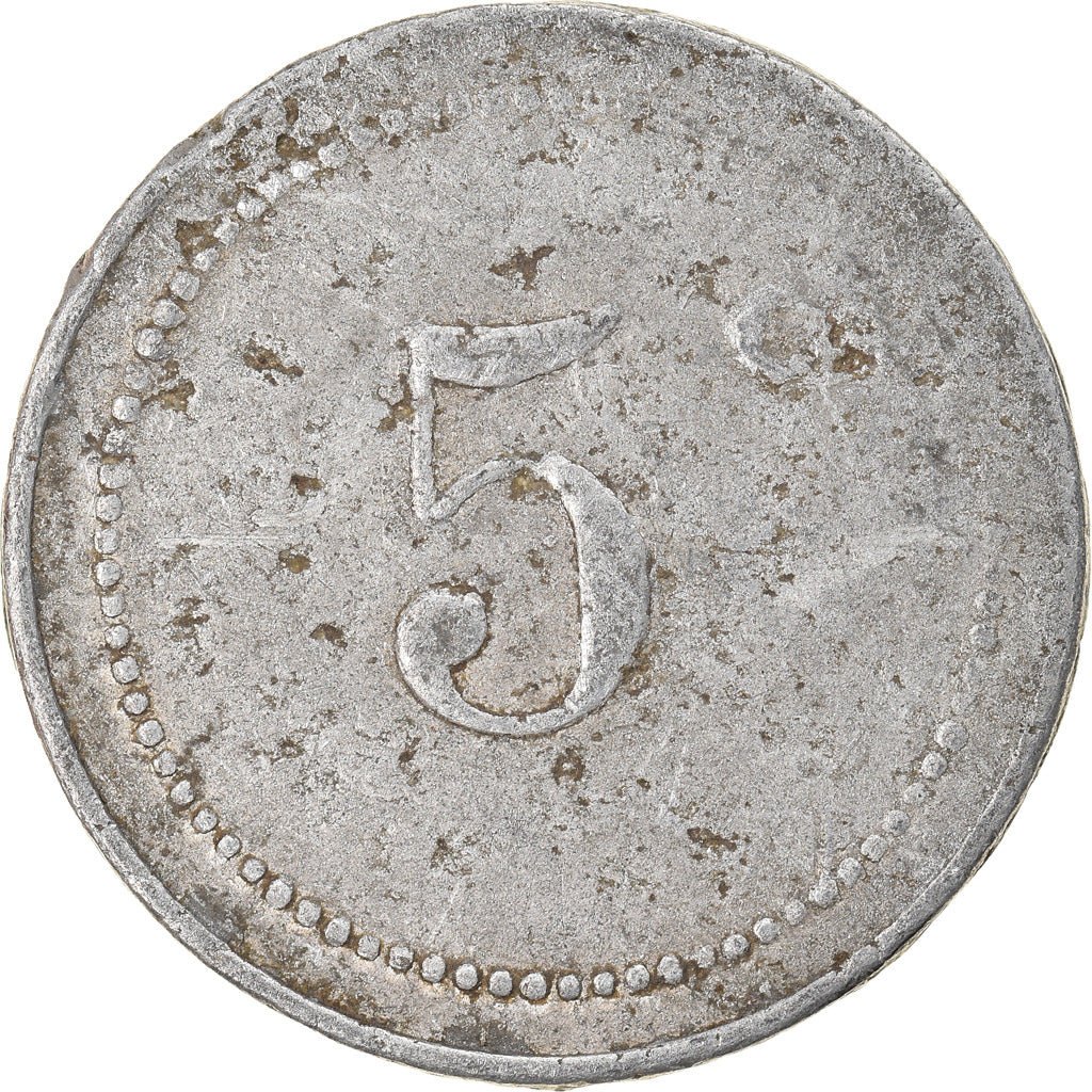 Moneta, Algeria, Chambre de Commerce, Bône, 5 Centimes, MB+, Alluminio
