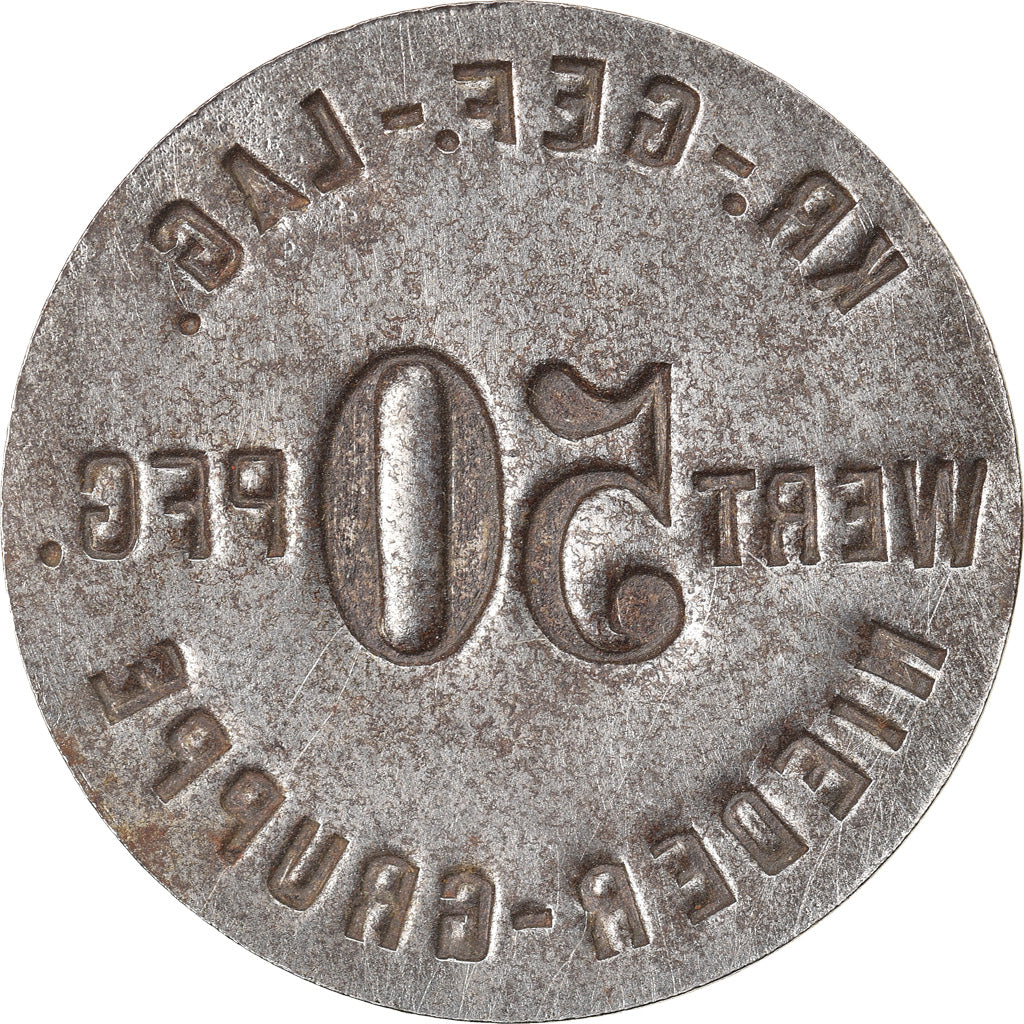 Moneta, Niemcy, Kriegsgefangenenlager, Nieder-Gruppe, 50 Pfennig, EF(40-45)