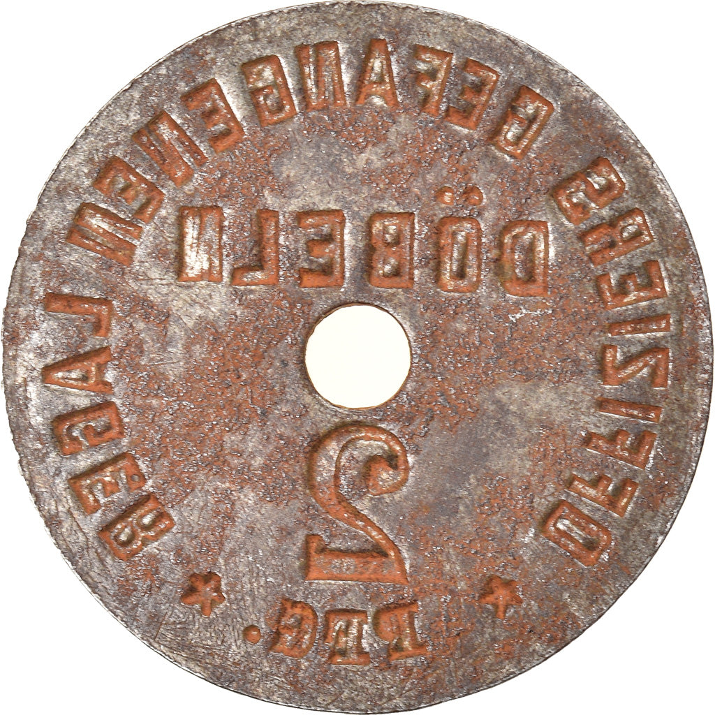 Münze, Deutschland, Offiziers Gefangenenlager, Döbeln, 2 Pfennig, SS, Iron