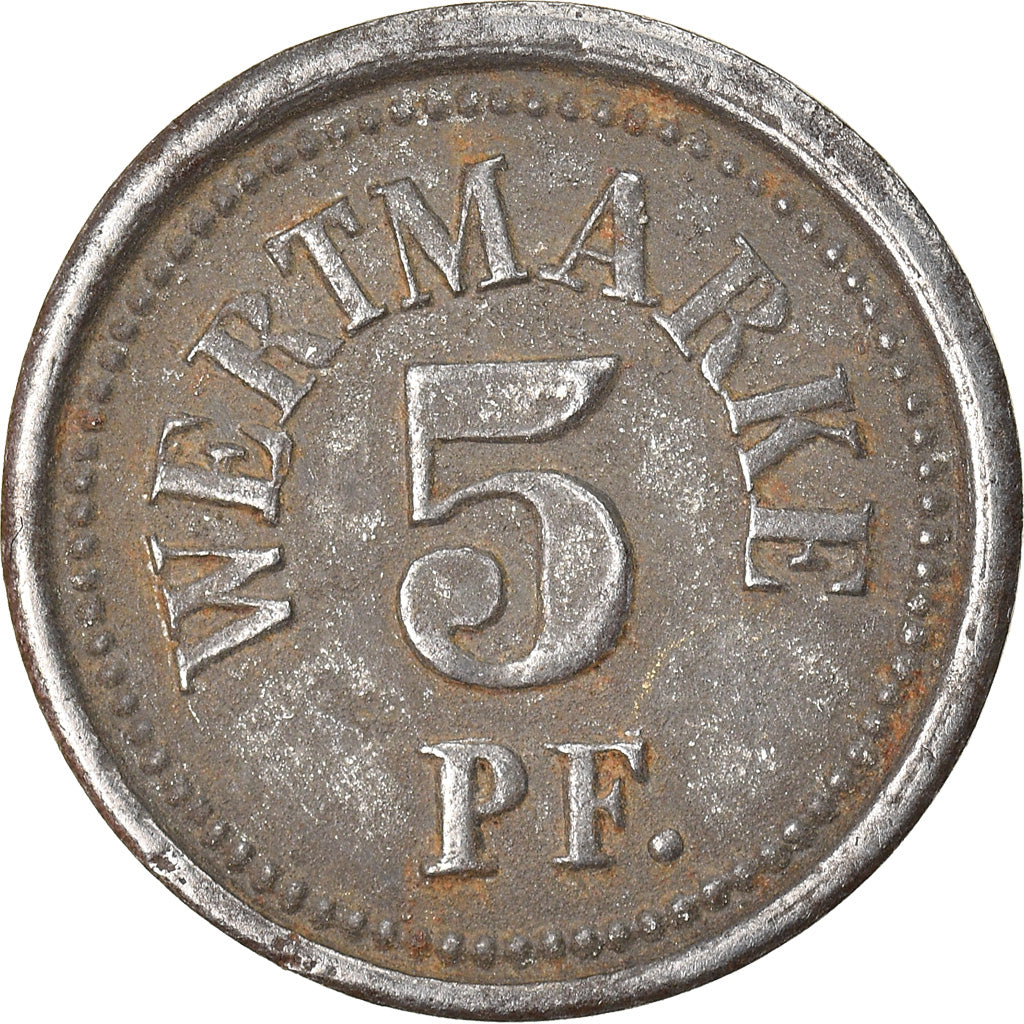 Moneta, Niemcy, Offiziers Gefangenenlager, Burg, 5 Pfennig, EF(40-45), Żelazo