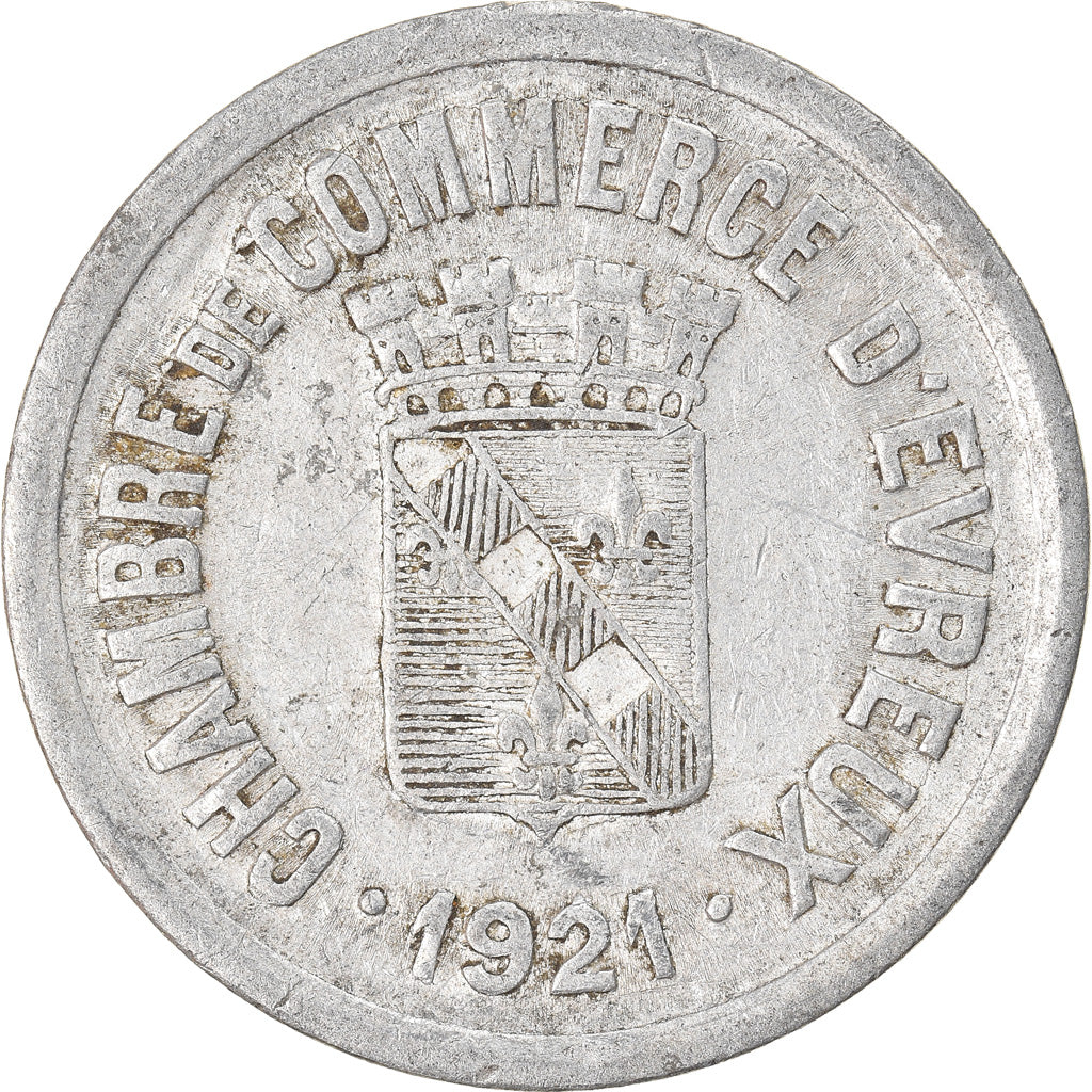 Coin, France, Chambre de Commerce, Evreux, 25 Centimes, 1921, EF(40-45)