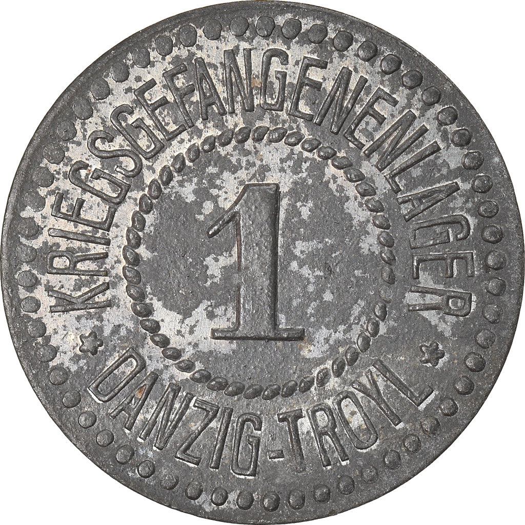 Moneta, Germania, Kriegsgefangenenlager, Danzig-Troyl, Pfennig, BB, Zinco