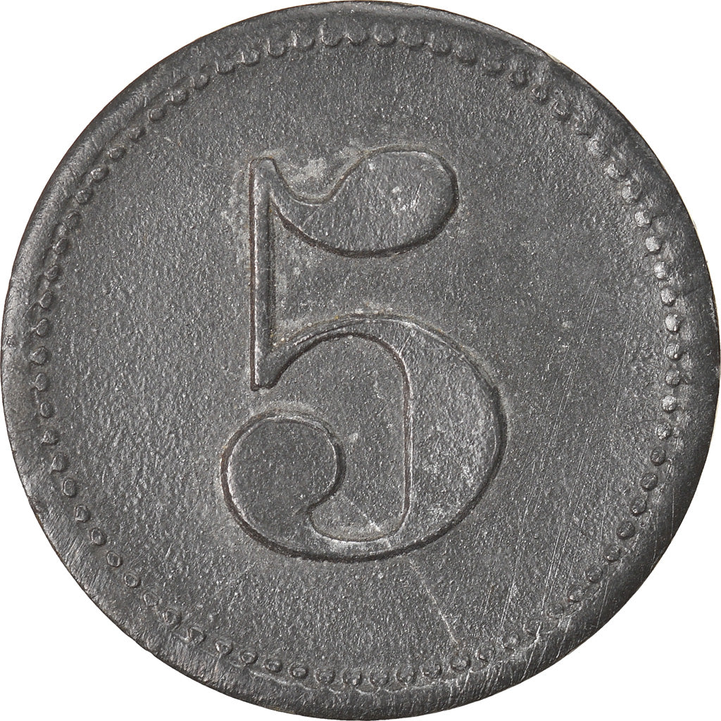 Moneta, Germania, Kriegsgefangenenlager, Hassenberg, 5 Pfennig, BB, Zinco