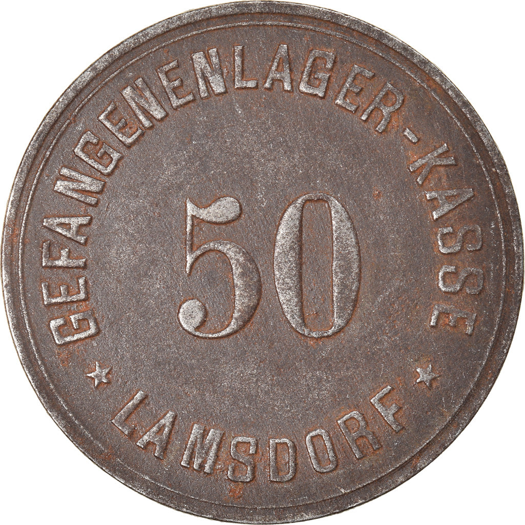 Moneta, Niemcy, Gefangenenlager - Kasse, Lamsdorf, 50 Pfennig, EF(40-45)