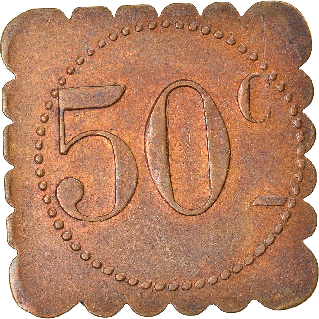 Moneda, Francia, Uncertain Mint, 50 Centimes, Denomination on both sides, MBC+