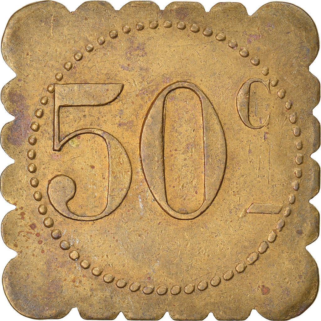 Moneta, Francia, Uncertain Mint, 50 Centimes, Denomination on both sides, BB+